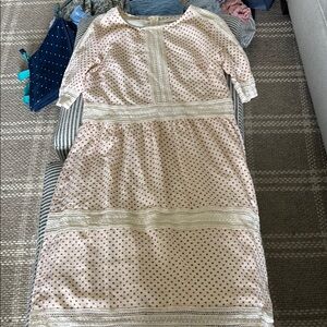 Polka Dot Dress with Lace Accents